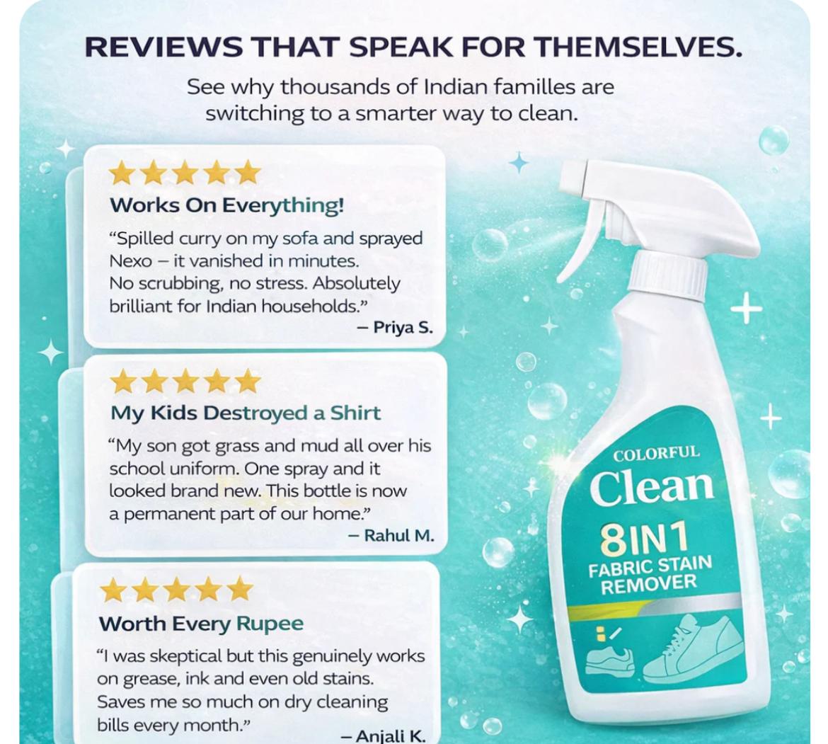 Colorful Cleaner 8in1 Fabric Stain Remover