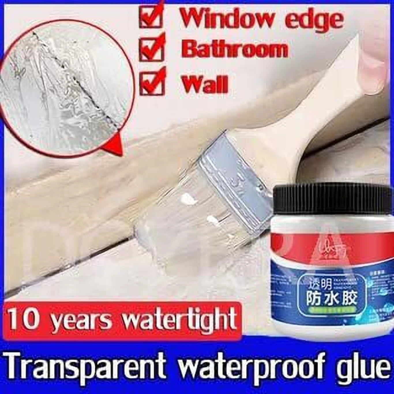 GLERK Waterproof Glue for roof top crack seal agent Clear Gel Bathroom Concrete Adhesive (300 g)