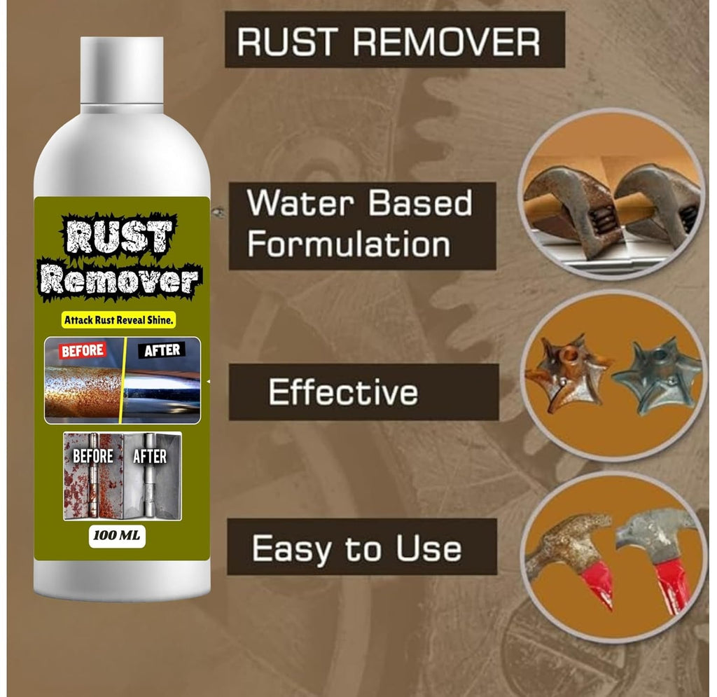 Rust Remover Liquid 120ML – Fast Acting Rust Cleaner for Iron, Steel, Chrome & Metal Surfaces