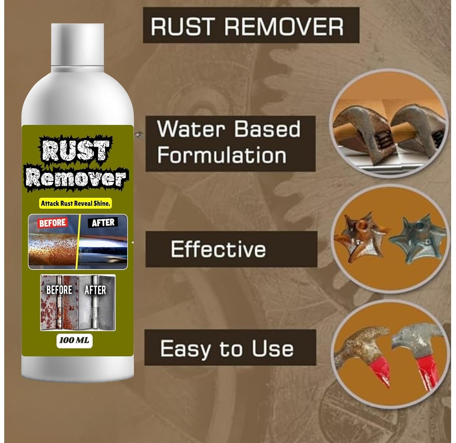 Rust Remover Liquid 120ML – Fast Acting Rust Cleaner for Iron, Steel, Chrome & Metal Surfaces