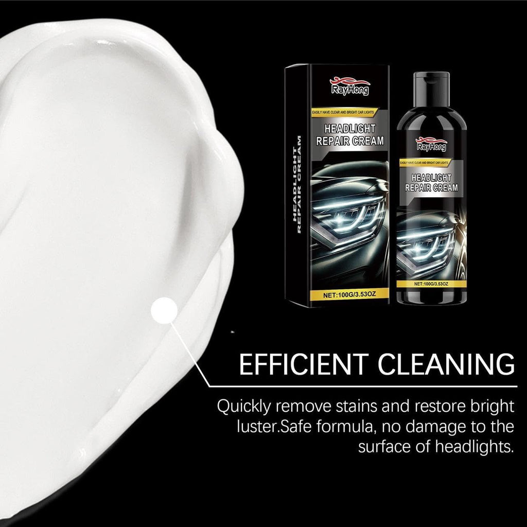Car Headlight Restoration Kit – Clears Scratches, Dirt & Oxidation for Crystal Clear Headlights, Easy to Apply, Long-Lasting Shine,100ml Cleaner with Sponge & Cloth