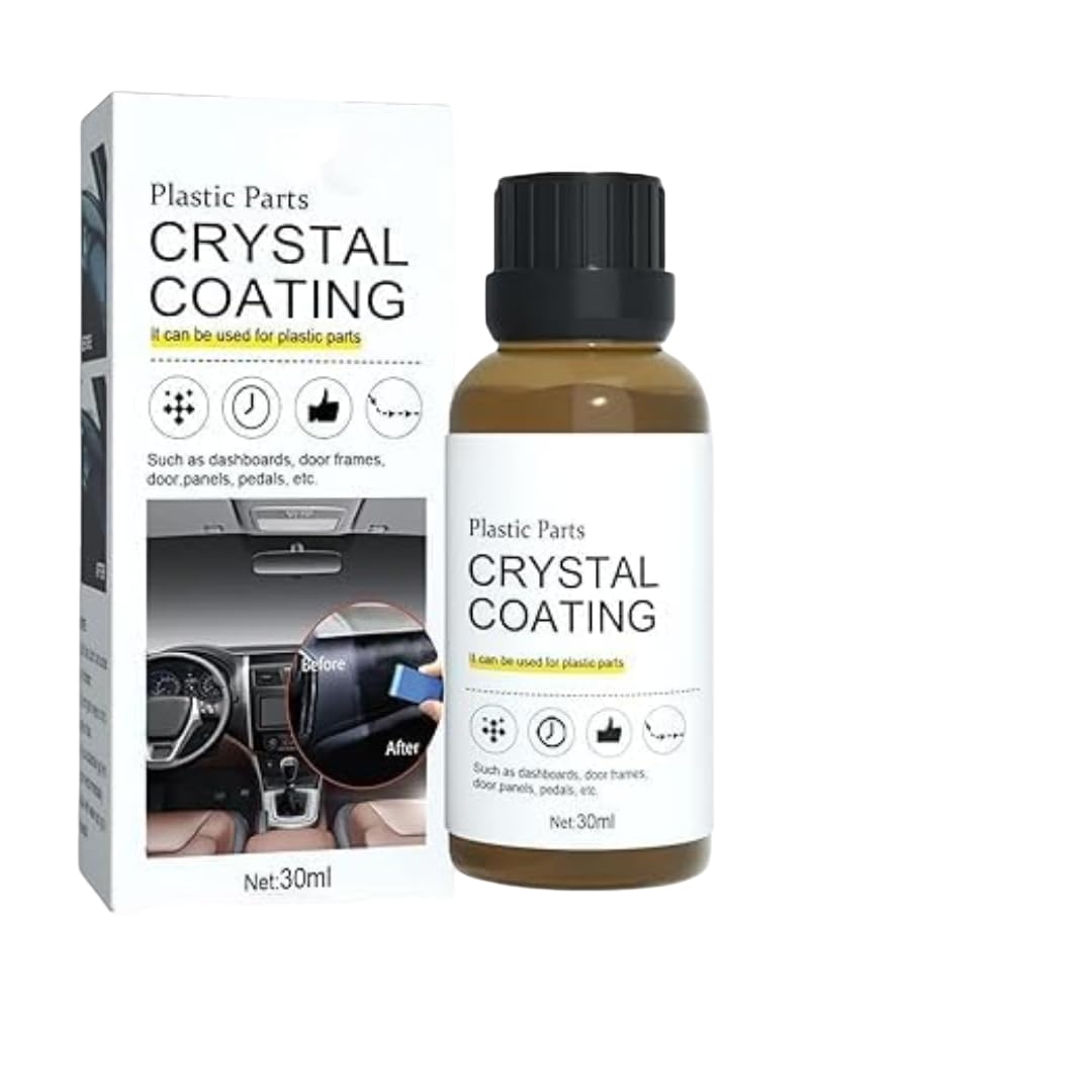 Plastic Parts Crystal Coating for Car Interior Surfaces, Liquid Bottle with Sponge Applicator, 30 ml