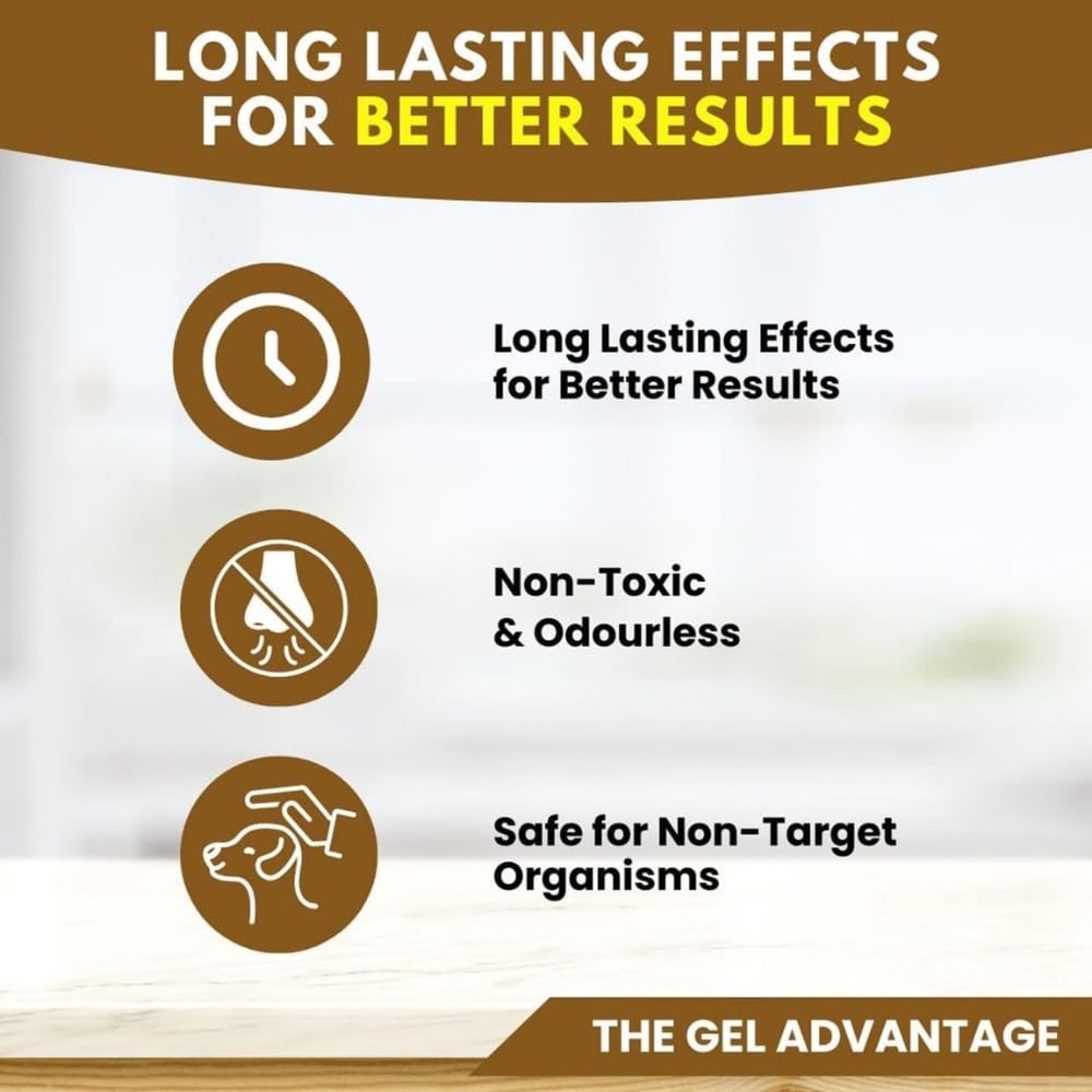 Roach Repellent Gel - Fast-Acting Gel Bait Eliminates Cockroaches in Home & Kitchen, Child & Pet Resistant 50ml (1)