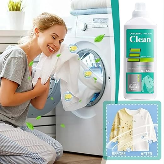COLORFUL Veda Luxe Clean Liquid for Clothes | Deep Fabric Stain Removal & Brightening | Safe on Colored Fabrics | 8-in-1 Multipurpose Fabric Cleaner | 425ml