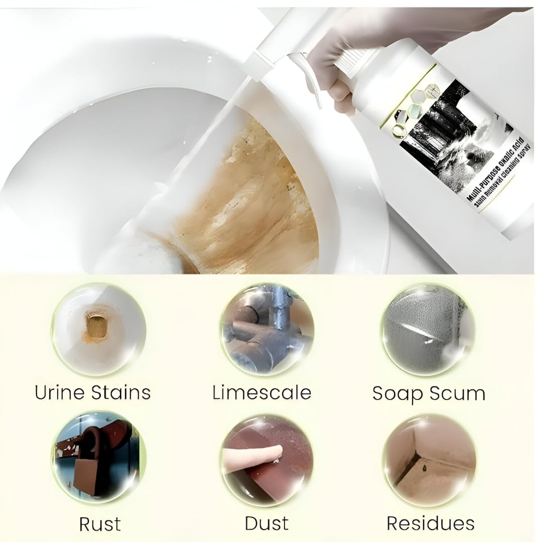 Multi-Purpose Oxalic Cleaner, Multi-Purpose Oxalic Stain Removal Spray, Oxalic Stain Remover, Oxalic Toilet Cleaner, 200ml