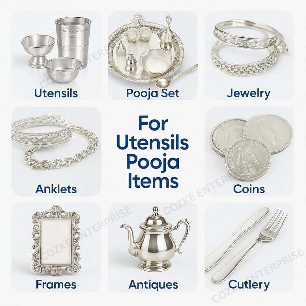 Brilliant Silver Dip Cleaning Liquid- Instant Silver Cleaner Without Silver Loss - Cleaner For Home & Kitchen Use - Silver Shield (300 ml)