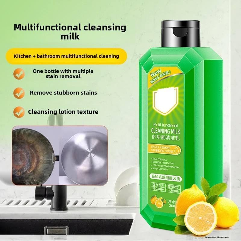 Japanese Multi-Functional Cleaning Milk 250ML (Pack of 3) – All Purpose Kitchen & Bathroom Cleaner | Strong Stain & Grease Remover for Tiles, Glass & Steel [pack of 2]