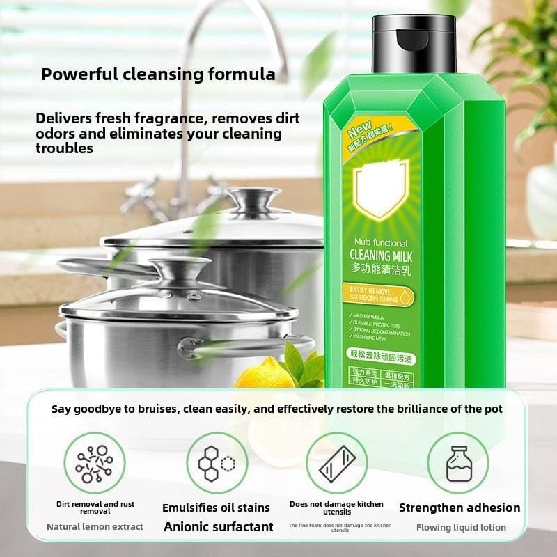 Japanese Multi-Functional Cleaning Milk 250ML (Pack of 3) – All Purpose Kitchen & Bathroom Cleaner | Strong Stain & Grease Remover for Tiles, Glass & Steel [pack of 2]