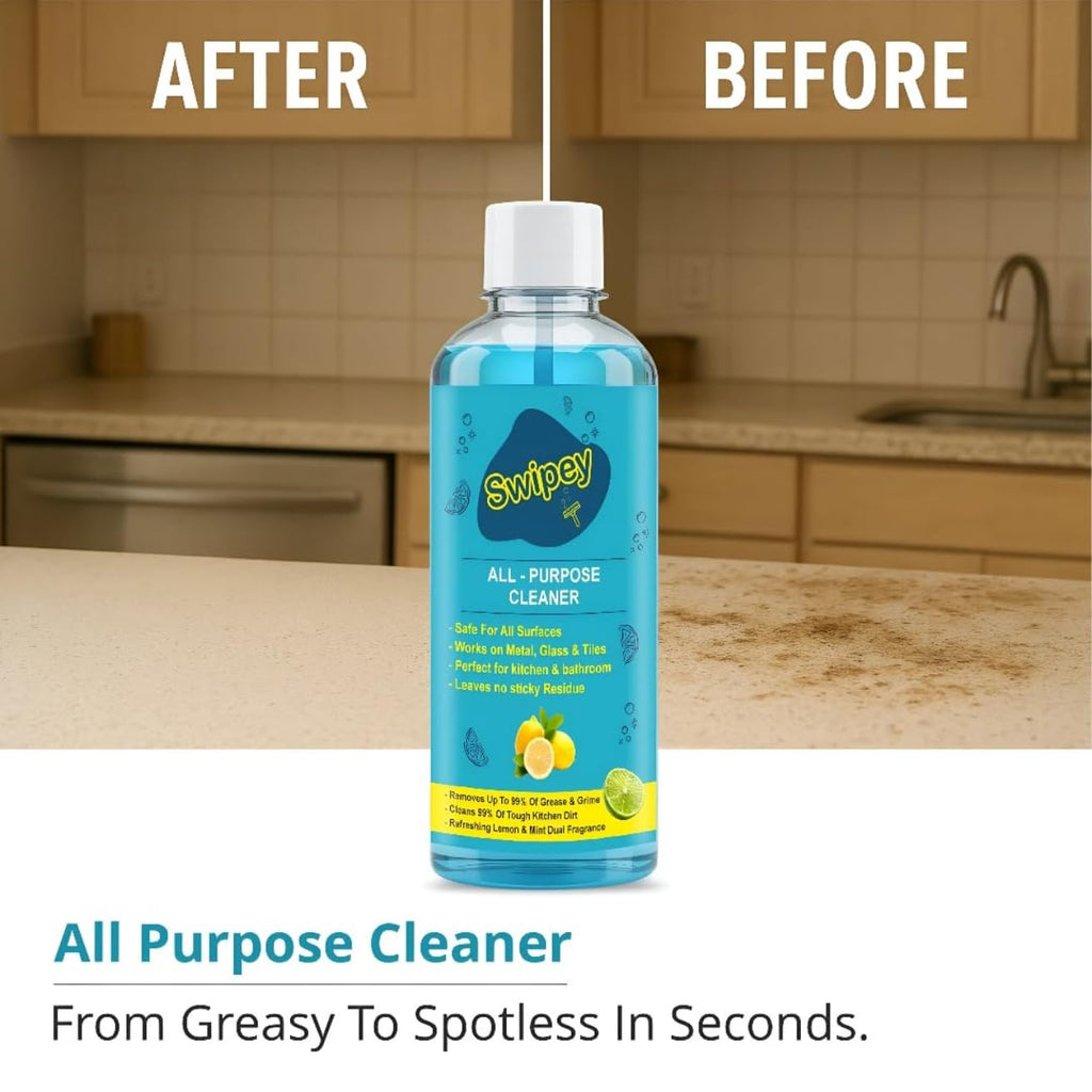 Swipey All-Purpose Cleaner Combo – Lemon Scented Multi-Surface Cleaning Liquid | Powerful Blue Cleaner for Kitchen, Floor & Bathroom [pack of 2]
