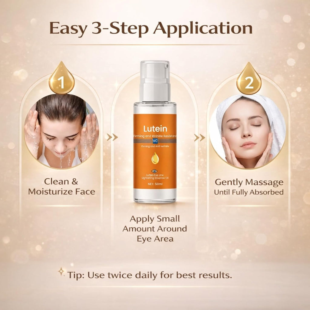 Lutein Firming and Wrinkle Resistant VC Eye Essence Oil – Anti-Wrinkle, Firming, Brightening, and Moisturizing Serum for Eye Lines and Dark Circles – Lutein...