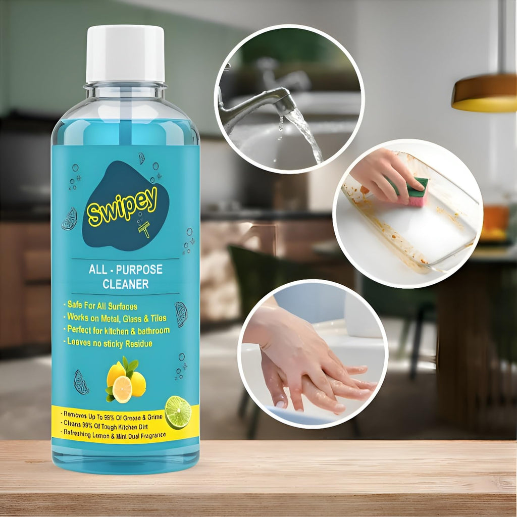 Swipey All-Purpose Cleaner Combo – Lemon Scented Multi-Surface Cleaning Liquid | Powerful Blue Cleaner for Kitchen, Floor & Bathroom [pack of 2]