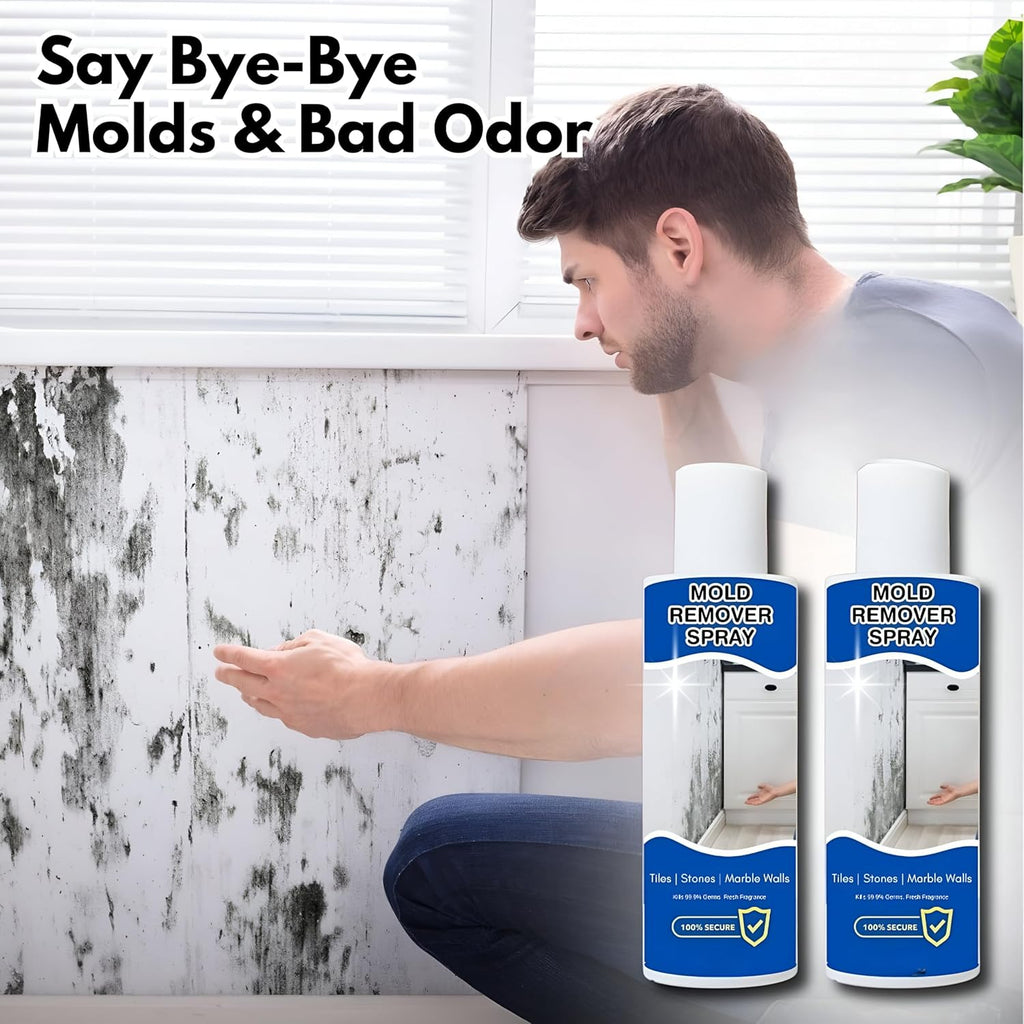 Powerful Mold Remover Spray – Fast Acting Mildew & Stain Cleaner for Walls, Tiles & Bathroom | Non-Toxic Multi-Surface Mold Cleaning Spray[pack of 2]