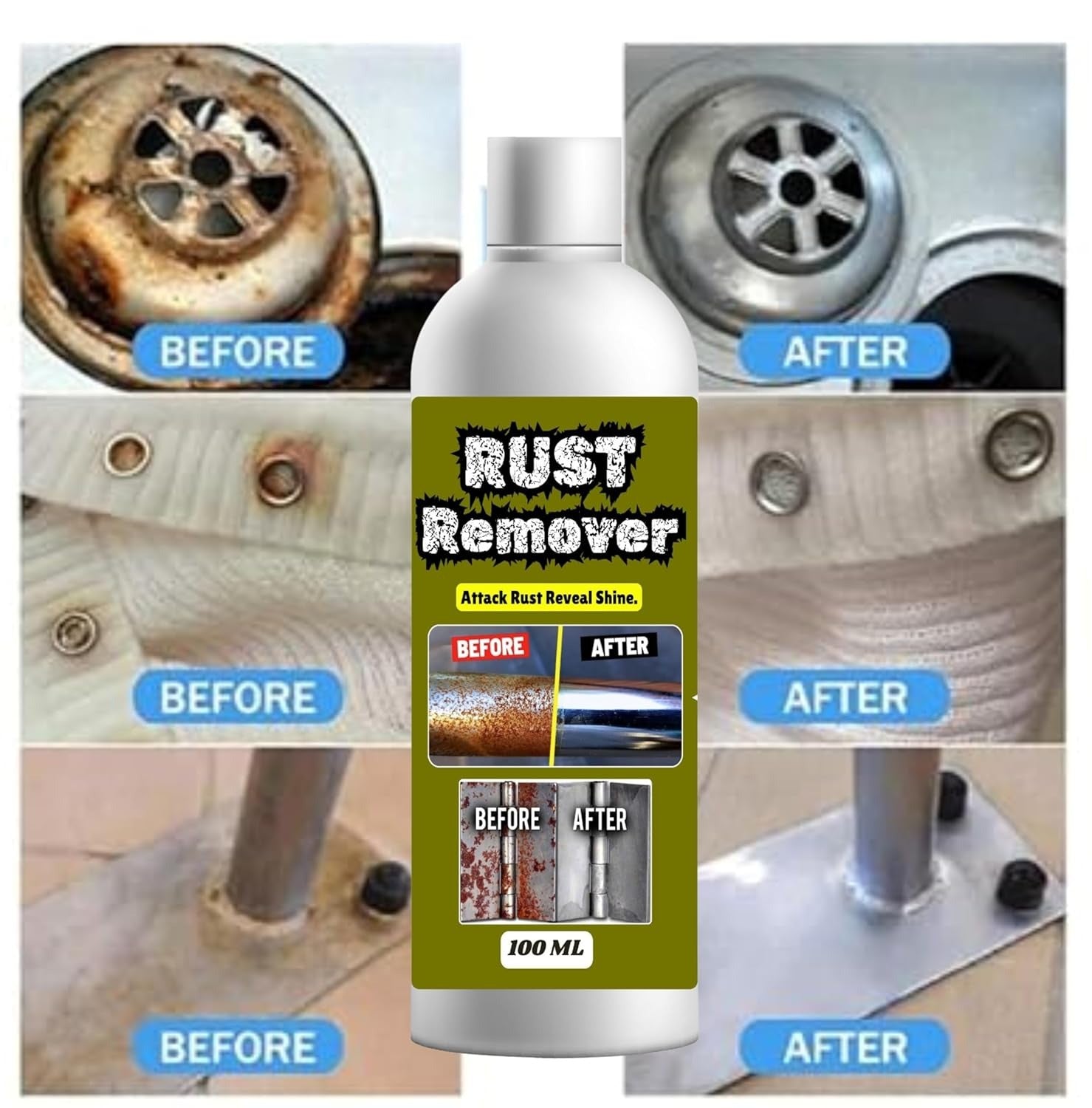 Rust Remover Liquid 120ML – Fast Acting Rust Cleaner for Iron, Steel, Chrome & Metal Surfaces